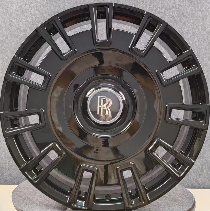 22" INCH ROLLS ROYCE GHOST CULLINAN PHANTOM FORGED CUSTOM BLACK WHEELS