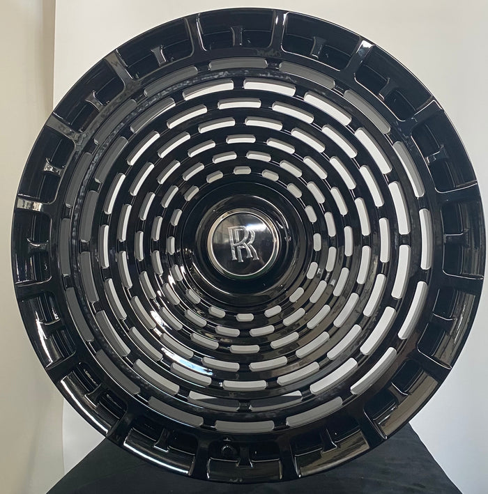 22" INCH ROLLS ROYCE GHOST CULLINAN PHANTOM FORGED BLACK STAGGERED WHEELS