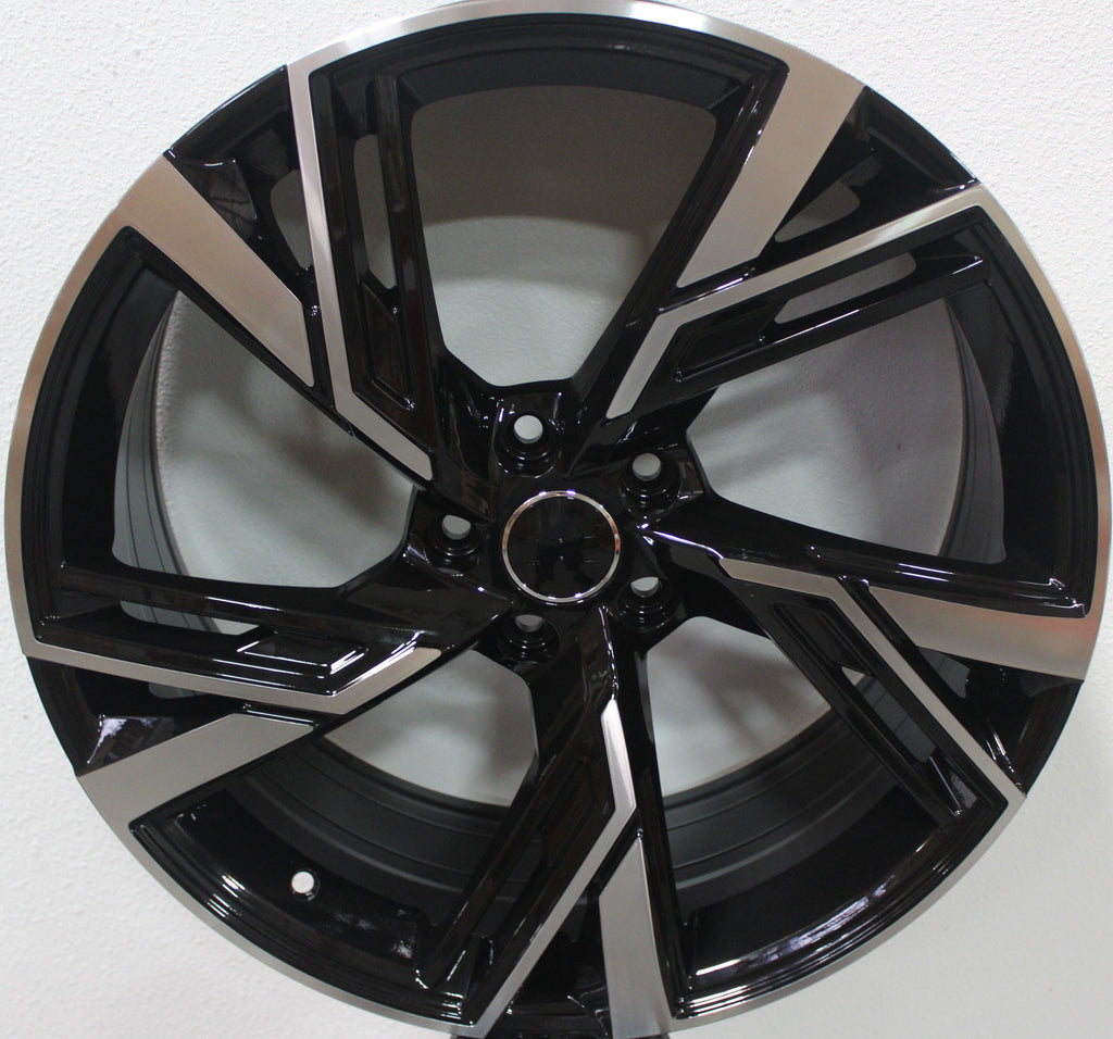 20 Inch Audi RS Style Rims Black Machined Wheels