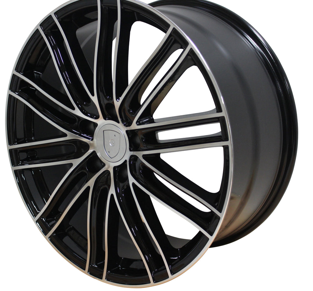 22 Inch Rims Fit Porsche Cayenne Panamera Turbo S GTS Base Machined Black Wheels