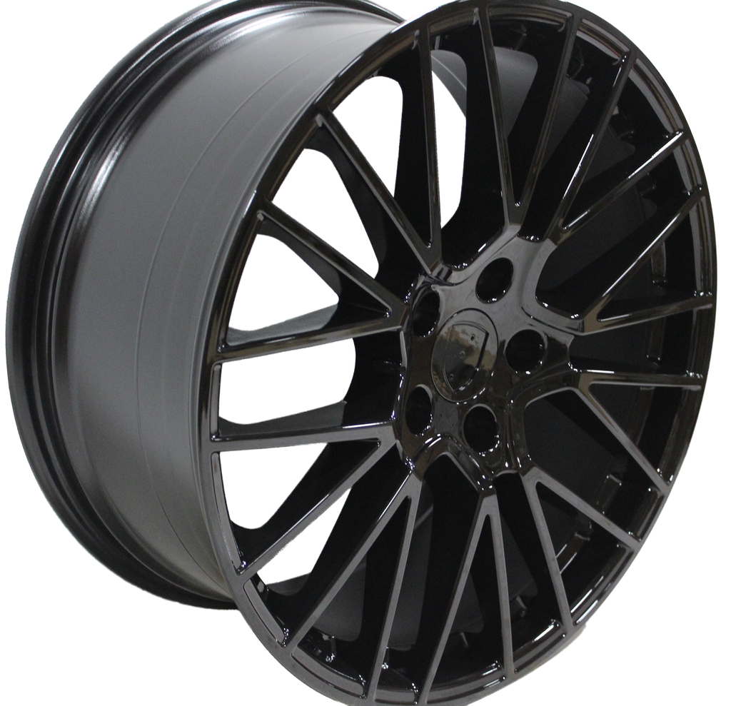 20 Inch Rims Fits Porsche Cayenne Turbo S GTS Base Gloss Black Mesh Spyder Wheels