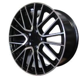 21 Inch Rims Fits Porsche Cayenne Turbo S GTS Base Black Machined Face Mesh Spyder Wheels