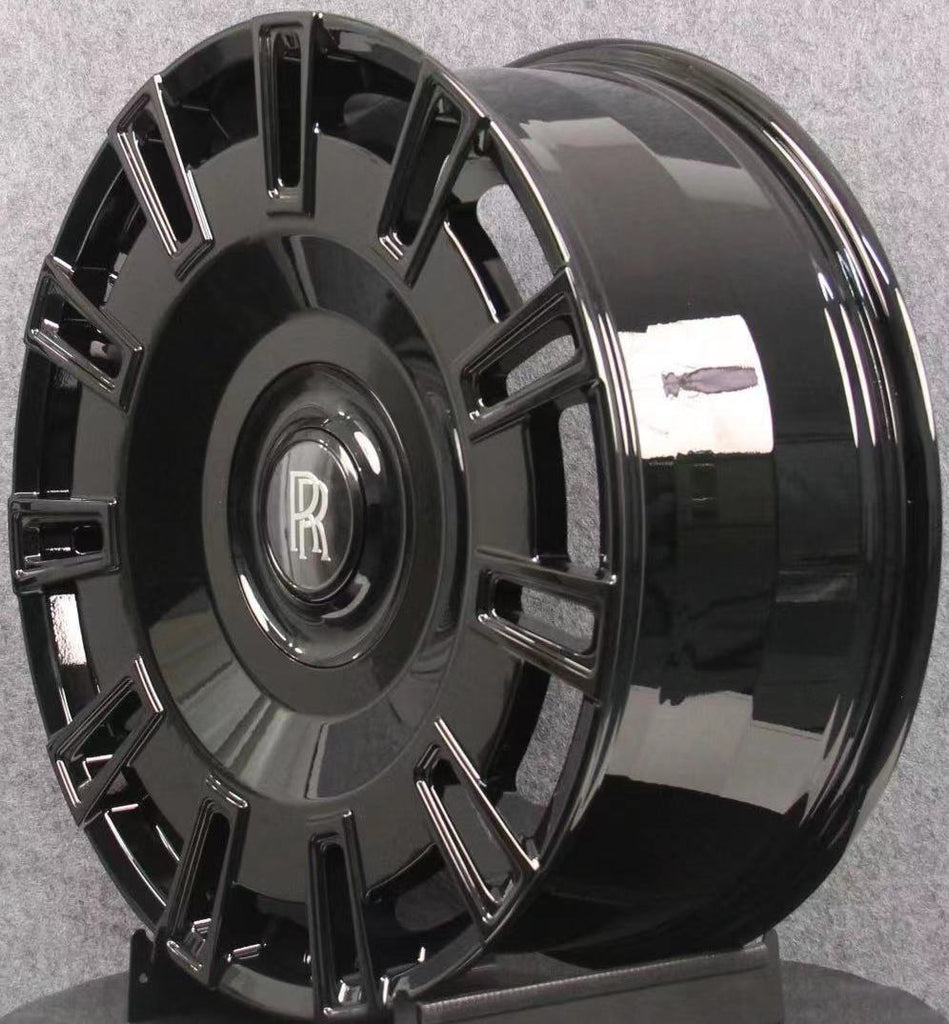 22" INCH ROLLS ROYCE GHOST CULLINAN PHANTOM FORGED GLOSS BLACK CUSTOM WHEELS