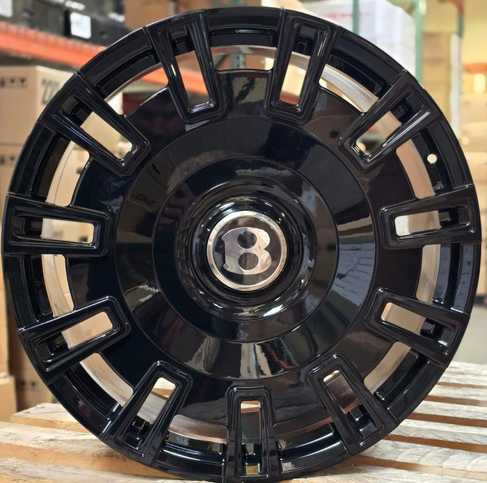 22 Inch Monoblock Forged Rims Bentley Bentayga Gloss Black Wheels