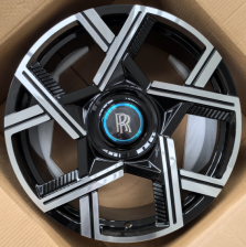 22" INCH ROLLS ROYCE GHOST CULLINAN PHANTOM FORGED BLACK STAGGERED WHEELS