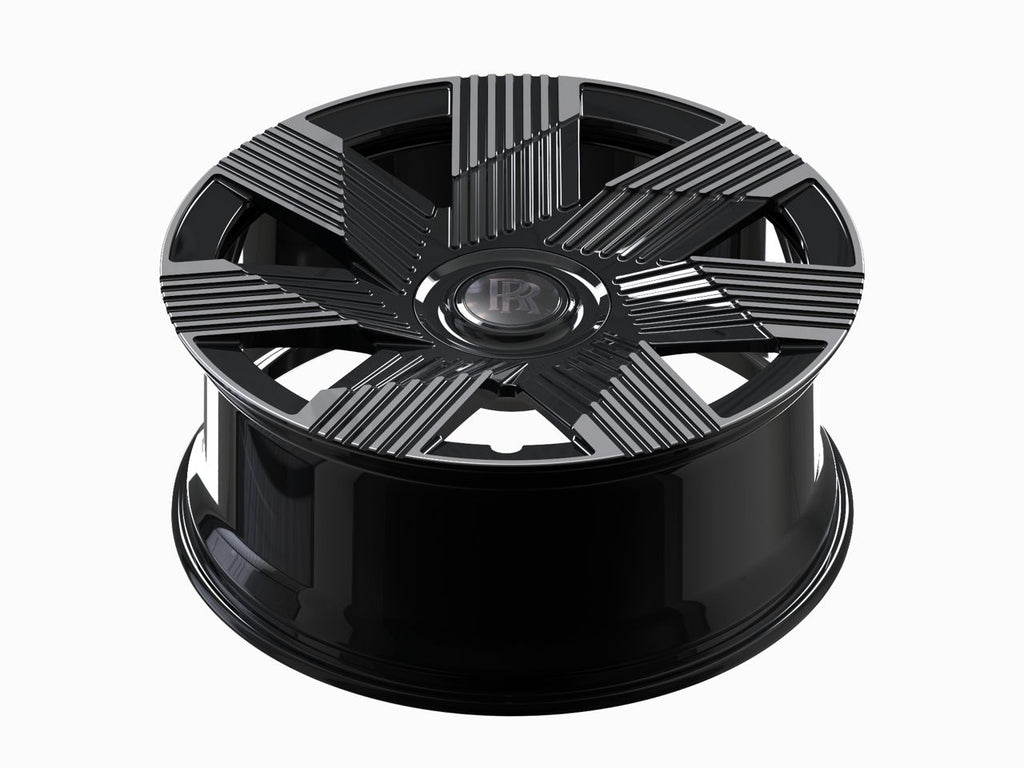 24 INCH ROLLS ROYCE GHOST CULLINAN PHANTOM FORGED GLOSS BLACK MACHINED WHEELS