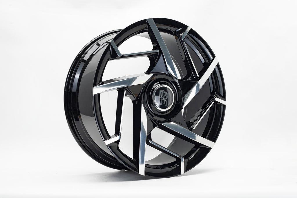 24” Rolls Royce Monoblock Forged Black Polished Wheels for Rolls Royce Ghost / Phantom / Wraith Fitment