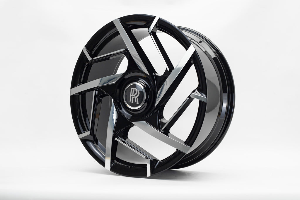 24” Rolls Royce Monoblock Forged Black Polished Wheels for Rolls Royce Ghost / Phantom / Wraith Fitment
