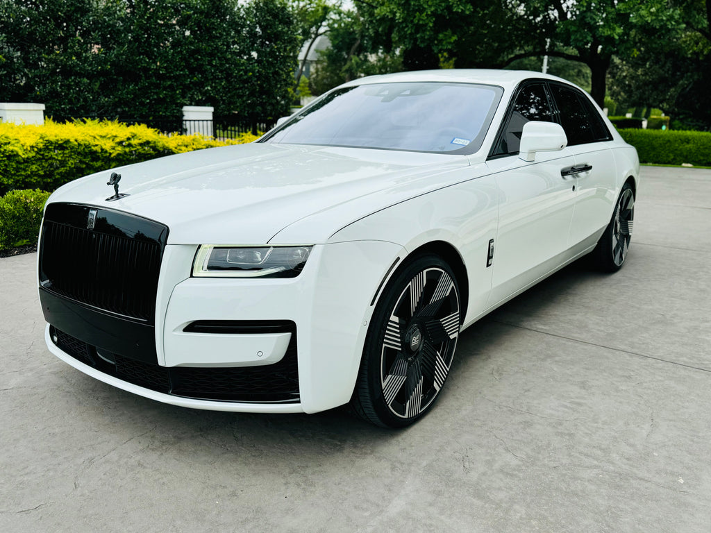 24 INCH ROLLS ROYCE GHOST CULLINAN PHANTOM FORGED GLOSS BLACK MACHINED WHEELS