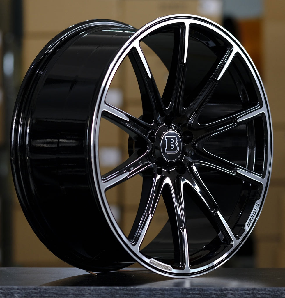 22 Inch Rims Fit Mercedes G Wagon G550 G65 G63 G55 G500 Brabus "PLATINUM EDITION" Style Gloss Black Wheels