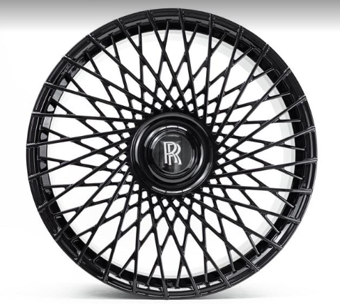 22" INCH ROLLS ROYCE GHOST CULLINAN PHANTOM GLOSS BLACK STAGGERED WHEELS