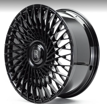 22" INCH ROLLS ROYCE GHOST CULLINAN PHANTOM GLOSS BLACK STAGGERED WHEELS