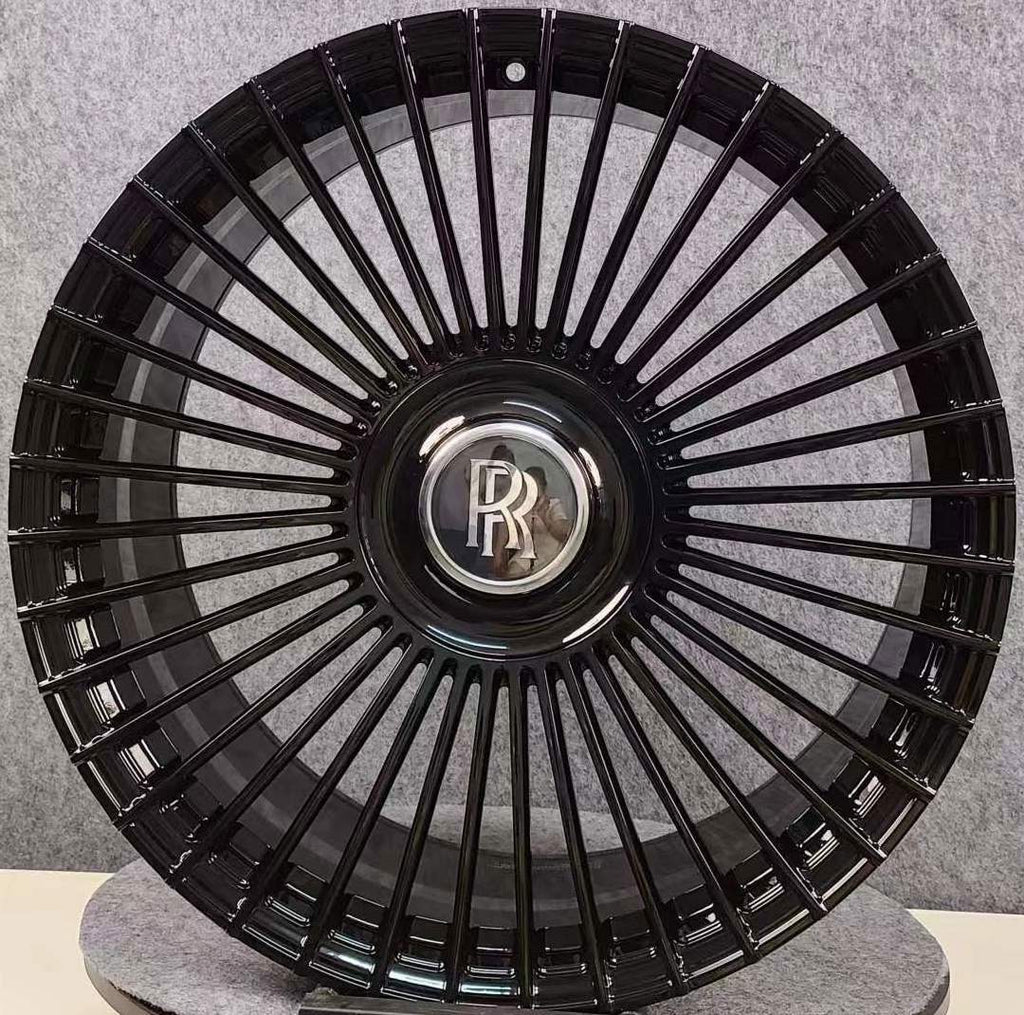 22 INCH ROLLS ROYCE GHOST CULLINAN PHANTOM FORGED GLOSS BLACK WHEELS