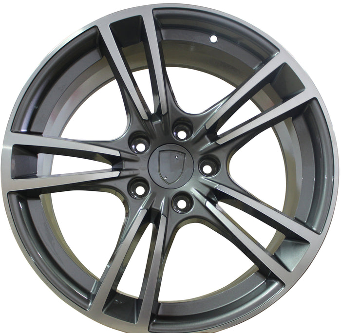 21 Inch Rims Fits Porsche Panamera Cayenne Staggered Gunmetal Machined Wheels