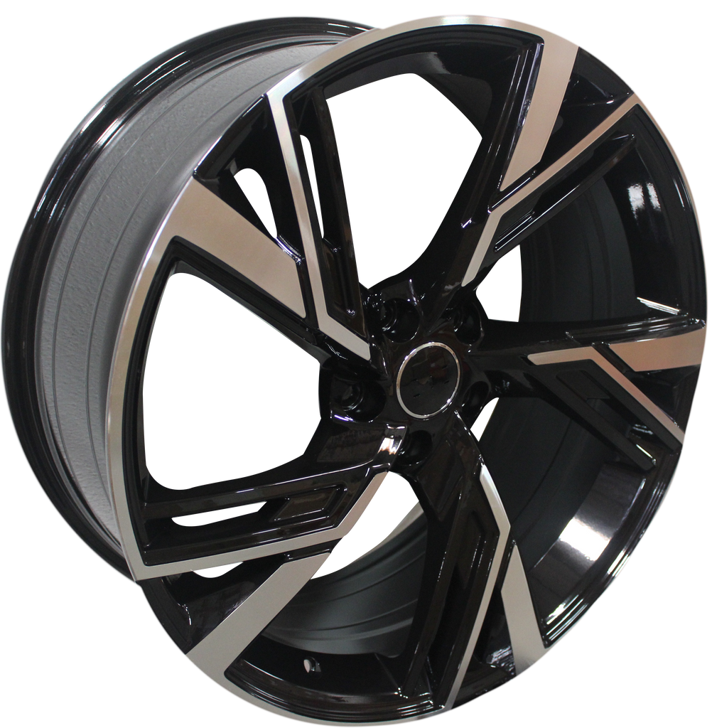 20 Inch Audi RS Style Rims Black Machined Wheels