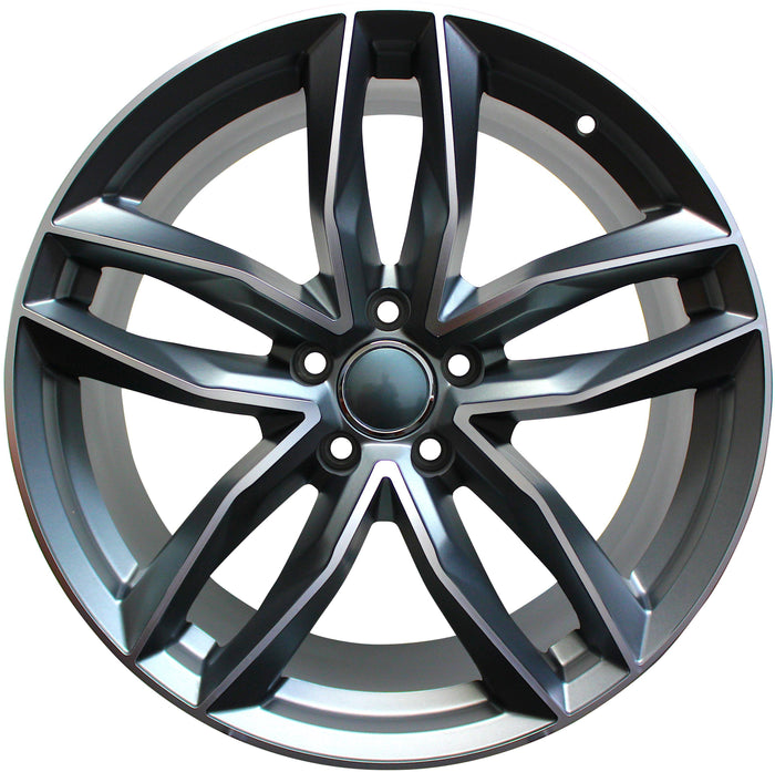 21 Inch Audi Rims A5 A6 A7 A8 S5 S6 S7 S8 RS5 RS6 RS7 RS8 Q5 SQ5 Q7 Gunmetal Machined Wheels