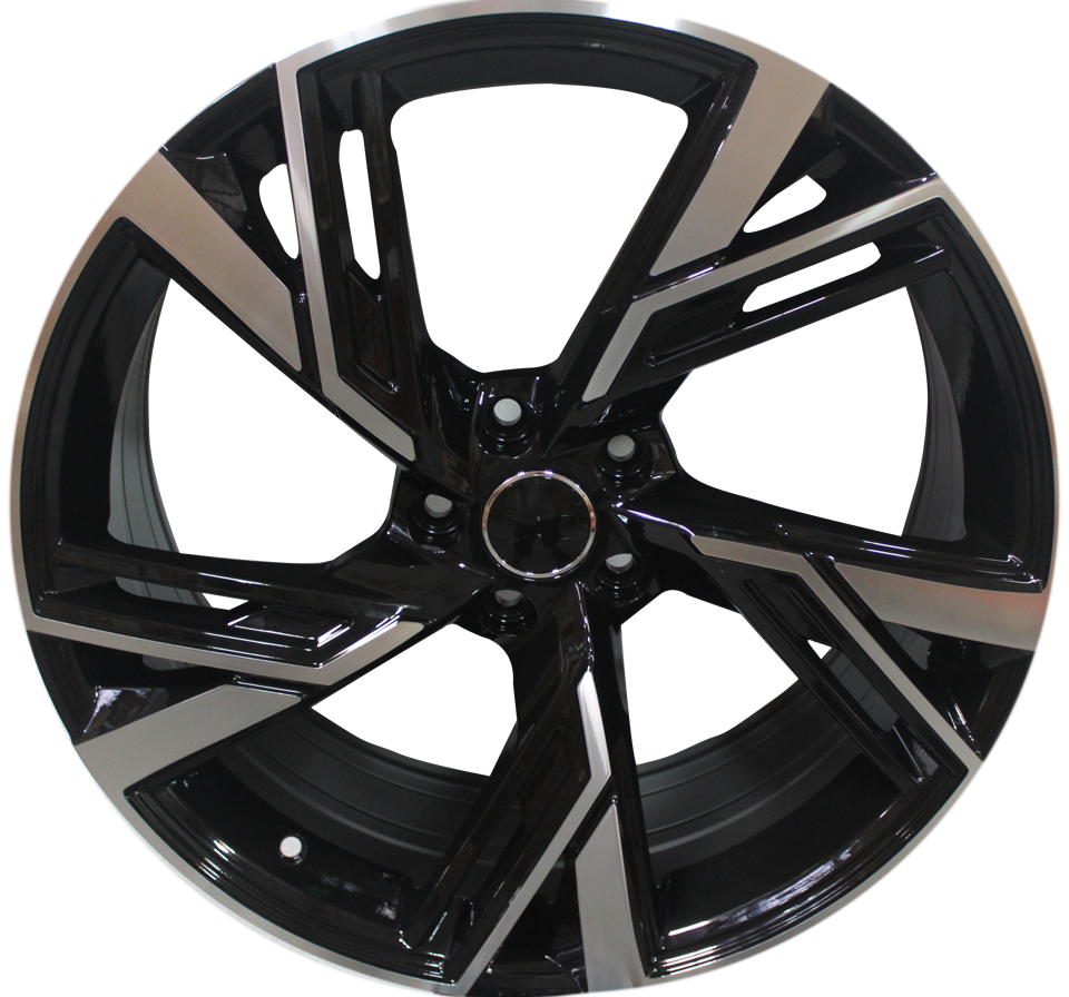 20 Inch Audi RS Style Rims Black Machined Wheels