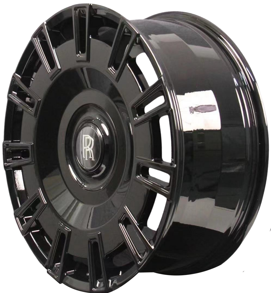 22" INCH ROLLS ROYCE GHOST CULLINAN PHANTOM FORGED CUSTOM BLACK WHEELS