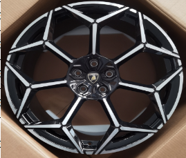23" Lamborghini Gloss Black Machined Face Wheel