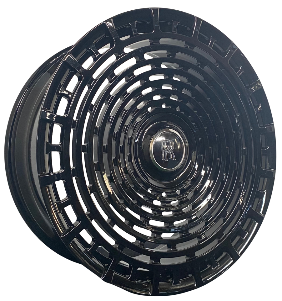 22" INCH ROLLS ROYCE GHOST CULLINAN PHANTOM FORGED BLACK STAGGERED WHEELS