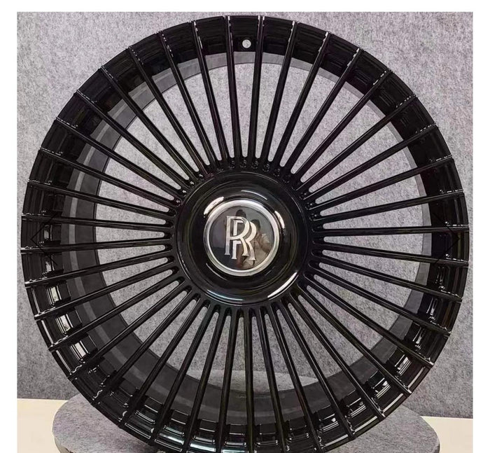 24 INCH ROLLS ROYCE GHOST CULLINAN PHANTOM FORGED SATIN BLACK WHEELS