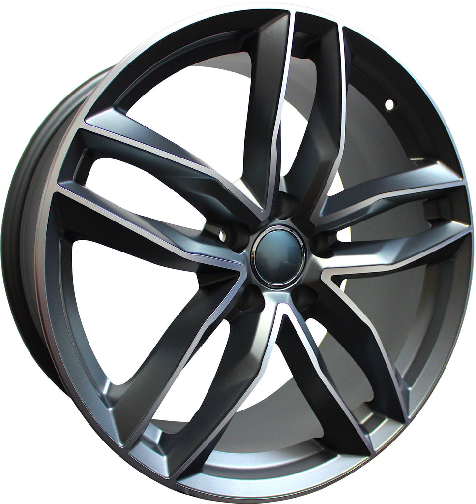 20 Inch Audi Rims A4 A5 A6 A7 A8 S4 S5 S6 S7 S8 RS5 RS6 RS7 Gunmetal Machined Wheels
