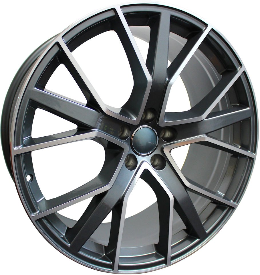 22 INCH WHEELS AUDI S LINE Q5 Q7 Q8 S6 S7 S8 A5 A6 A7 A8 GUNMETAL MACHINED RIMS S8 STYLE