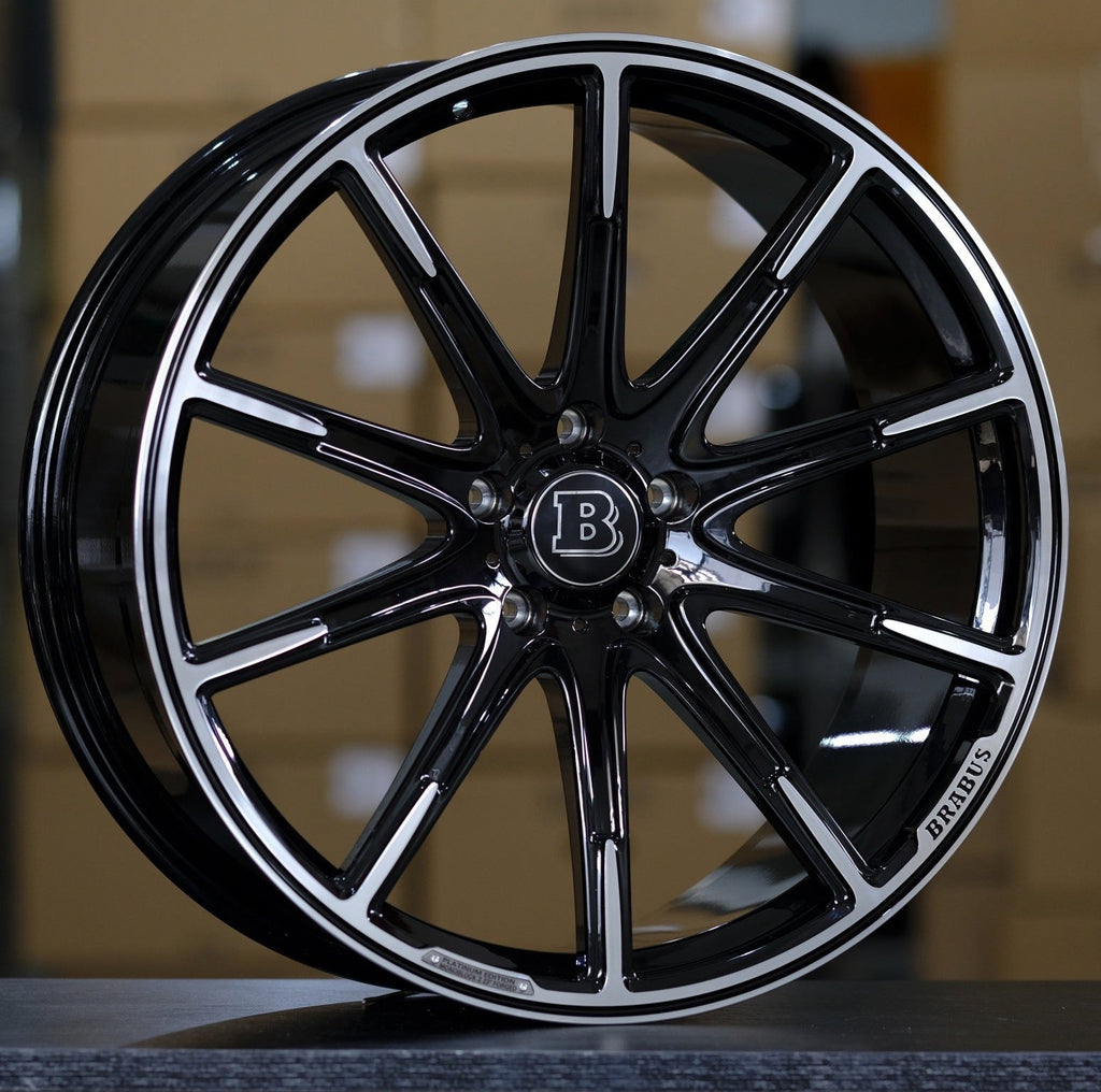22 Inch Rims Fit Mercedes G Wagon G550 G65 G63 G55 G500 Brabus "PLATINUM EDITION" Style Gloss Black Wheels