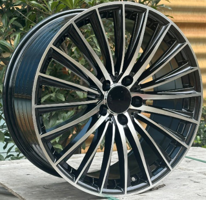 19" Mercedes C-Class E-Class Staggered Black Machined Face Style 74 Wheels