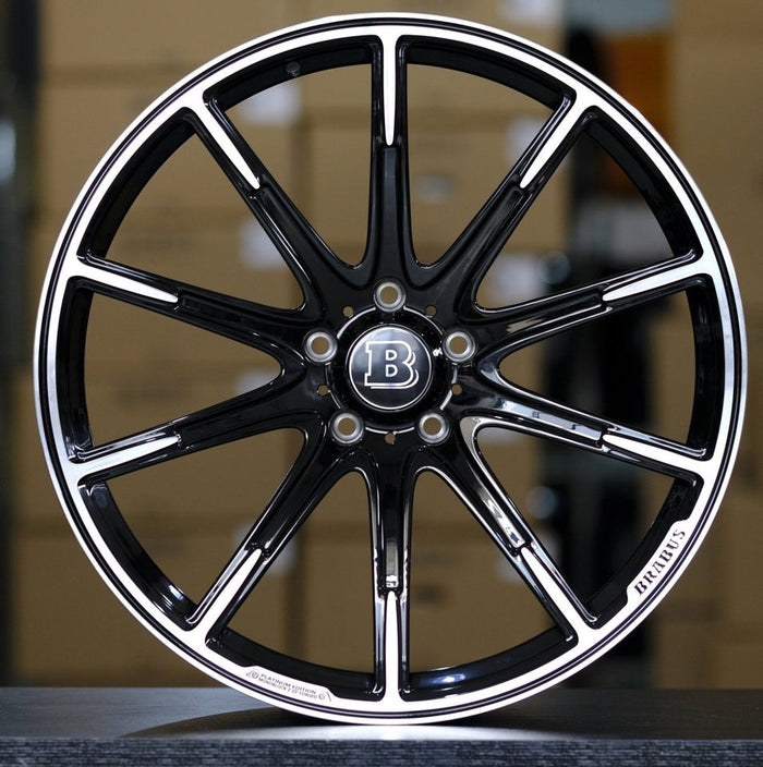 24 Inch Rims Fit Mercedes G Wagon G550 G65 G63 G55 G500 Brabus "PLATINUM EDITION" Style Gloss Black Wheels