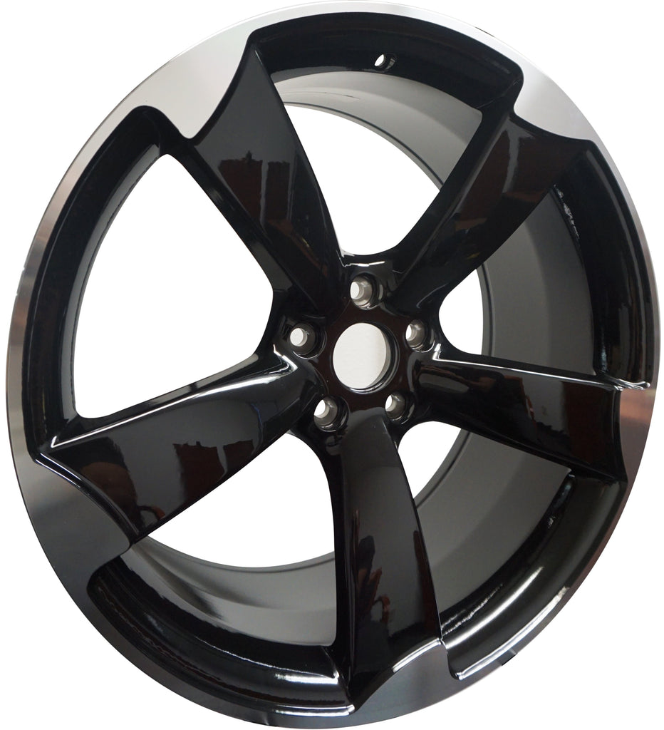 19 Inch Audi Rims A5 A6 A7 A8 S6 S7 S8 Black Machined Tips Wheels