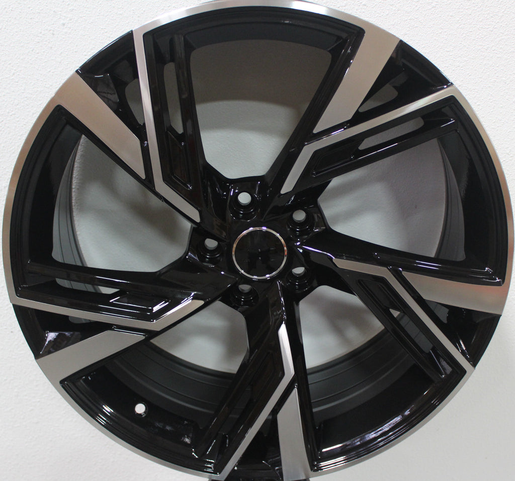 20 Inch Audi RS Style Rims Black Machined Wheels