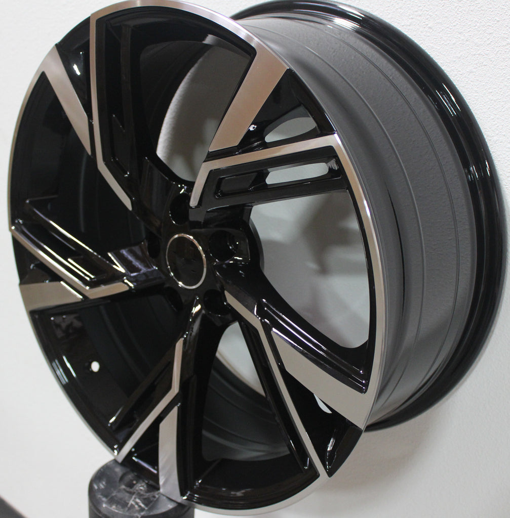 20 Inch Audi RS Style Rims Black Machined Wheels