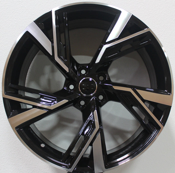 20 Inch Audi RS Style Rims Black Machined Wheels