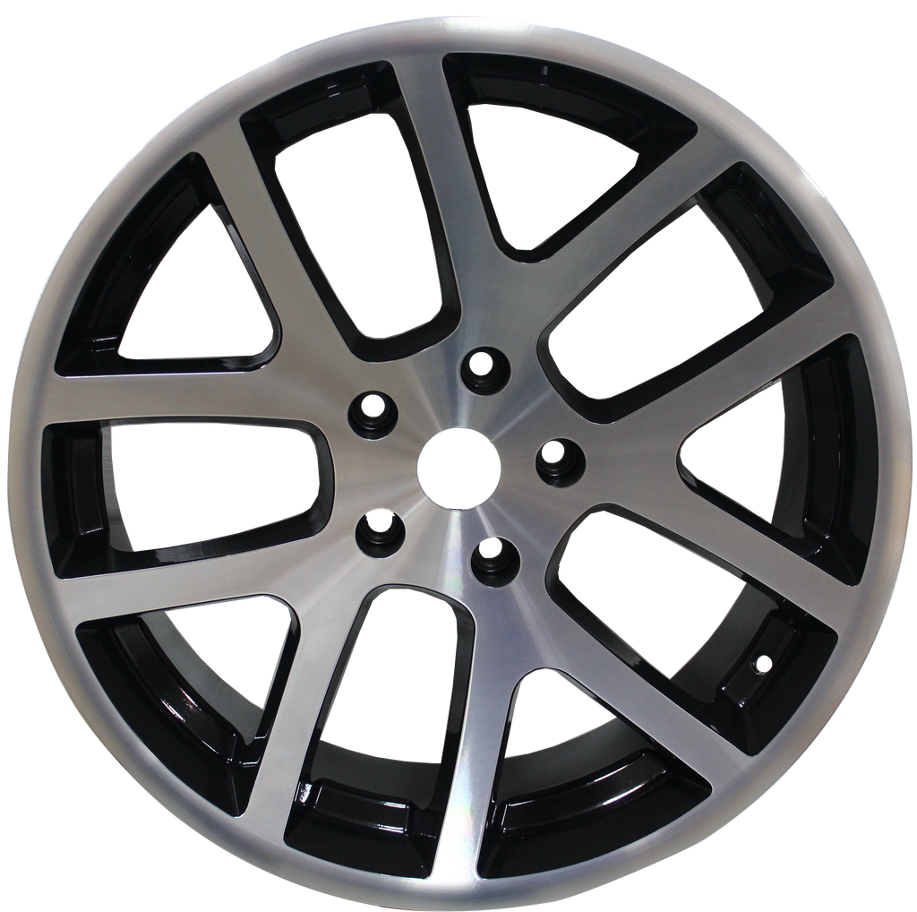 22 INCH RIMS HEMI SRT DODGE RAM 1500 MACHINED BLACK WHEELS