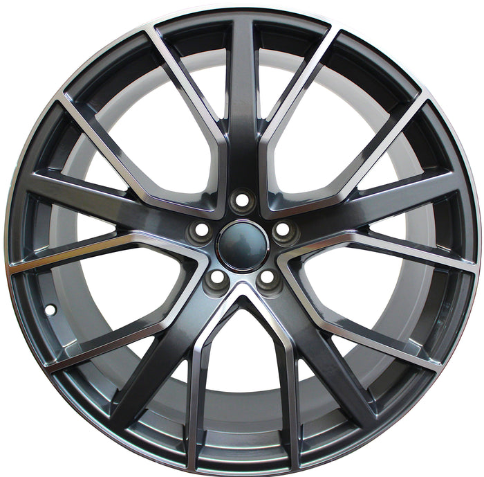 21 INCH WHEELS AUDI S LINE  Q5 Q6 Q7 S5 S6 A5 A6 A7 GUNMETAL MACHINED RIMS S8 STYLE