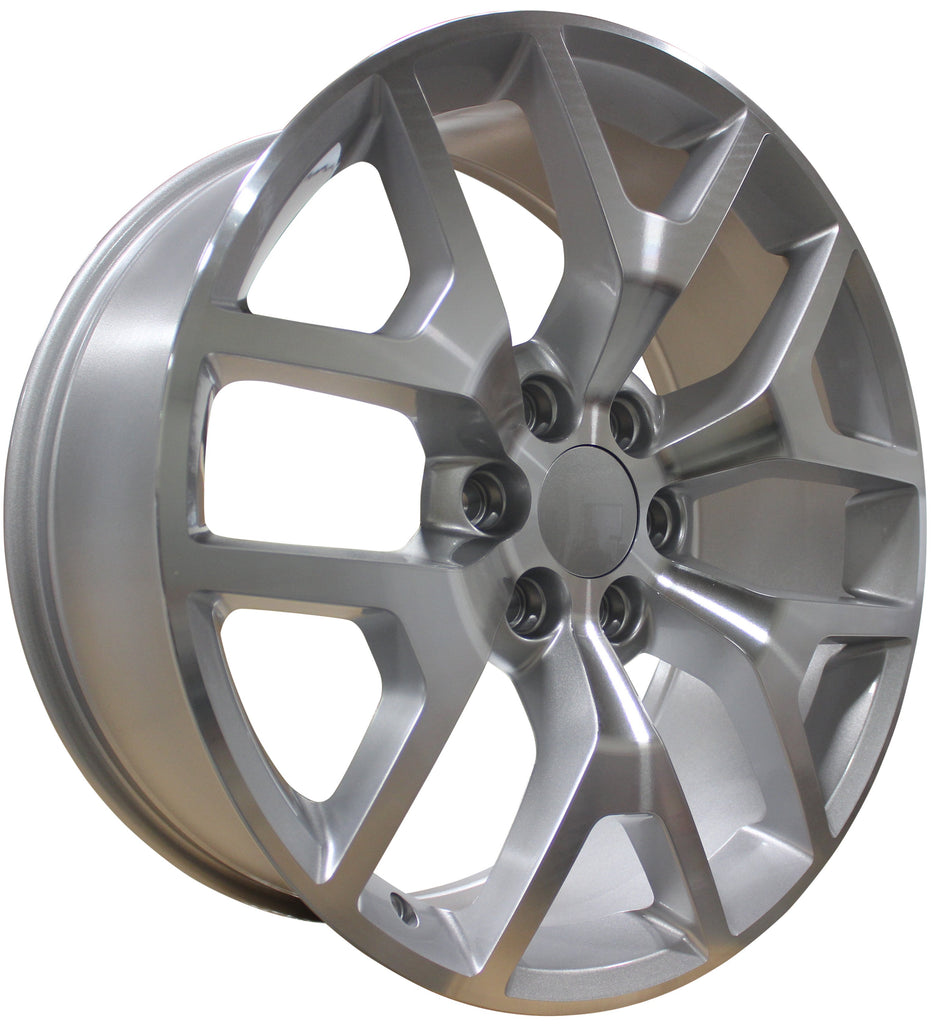 22 Inch GMC/Chevy Tahoe Sierra Denali Wheels Silverado Suburban Yukon 2018 Silver Machined Rims