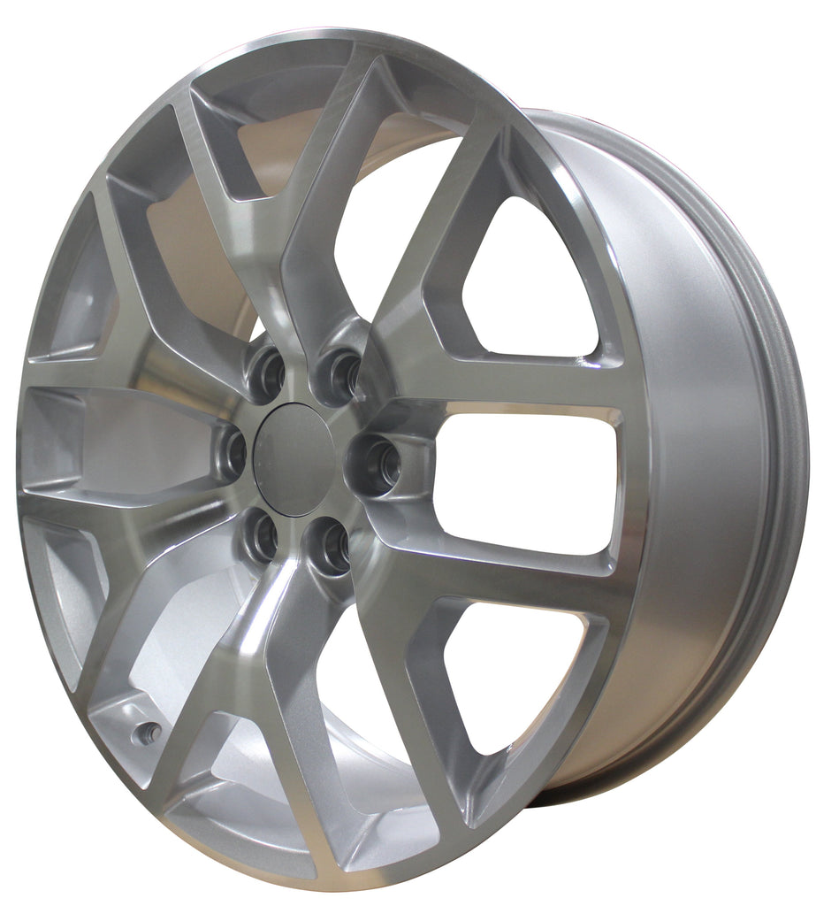 22 Inch GMC/Chevy Tahoe Sierra Denali Wheels Silverado Suburban Yukon 2018 Silver Machined Rims