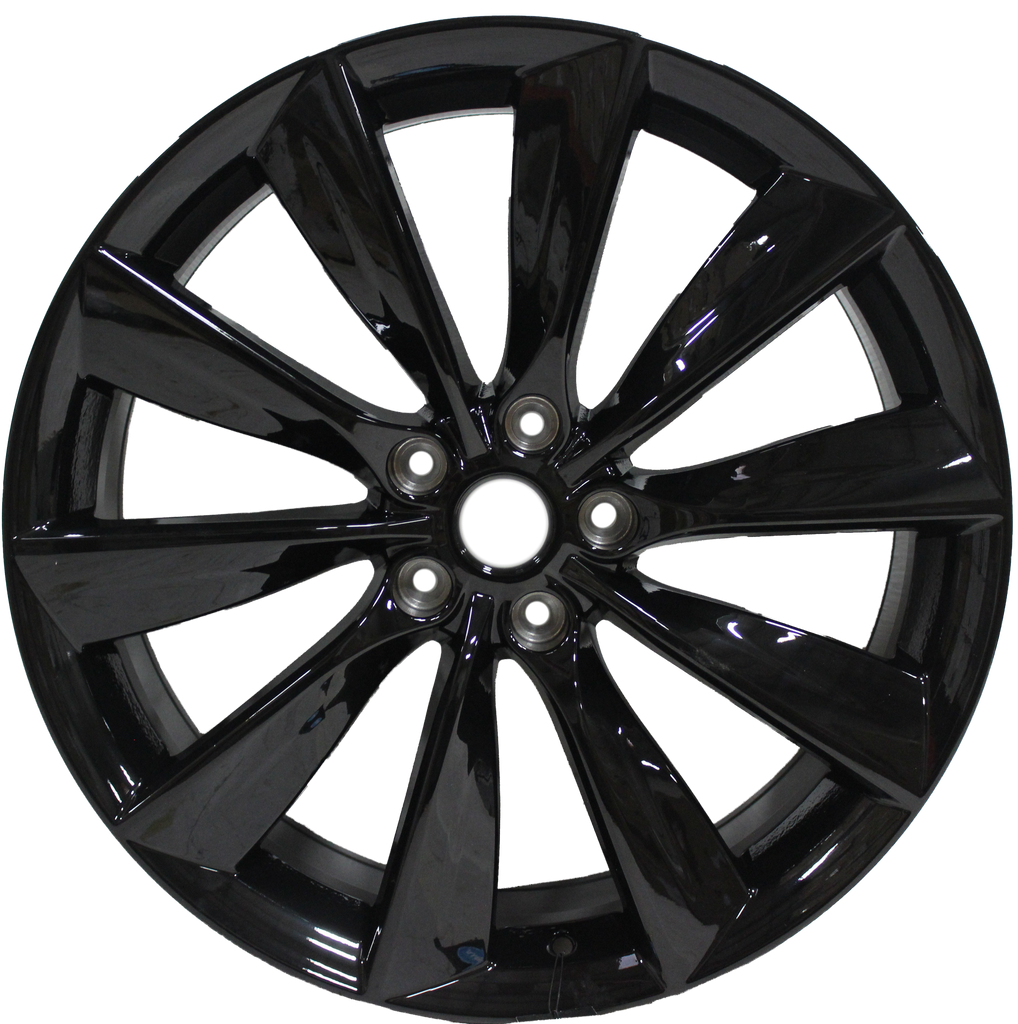 21x8.5/9 Staggered Tesla Model S Model Y Model X Satin Black Twist Spoke Style Wheels